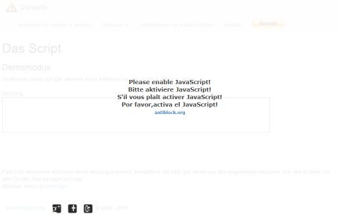 Anti Adblock Script デモページ  JavaScriptを無効にしている場合