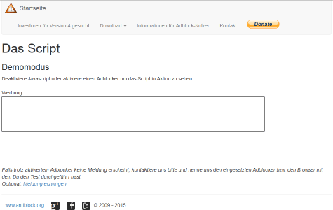 Anti Adblock Script デモページ 