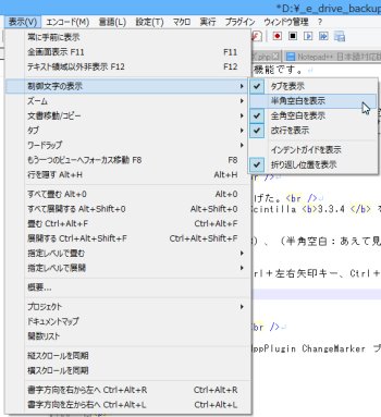 Notepad++ 制御文字