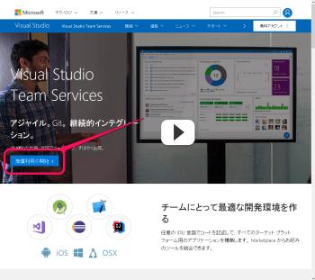 MicorSoft のアカウントと Visual Studio Team Services